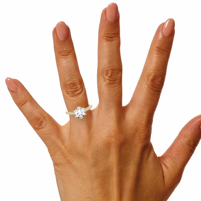 6 Prong Cathedral Engagement Ring - Image 2