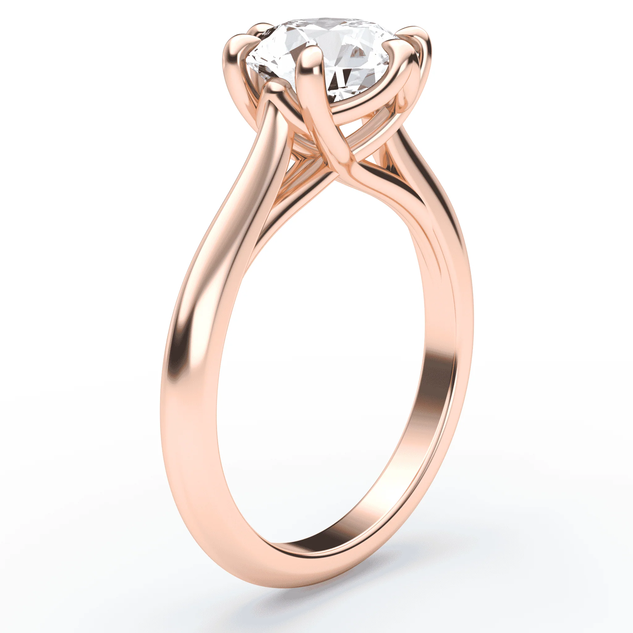 6 Prong Cathedral Engagement Ring - Image 2