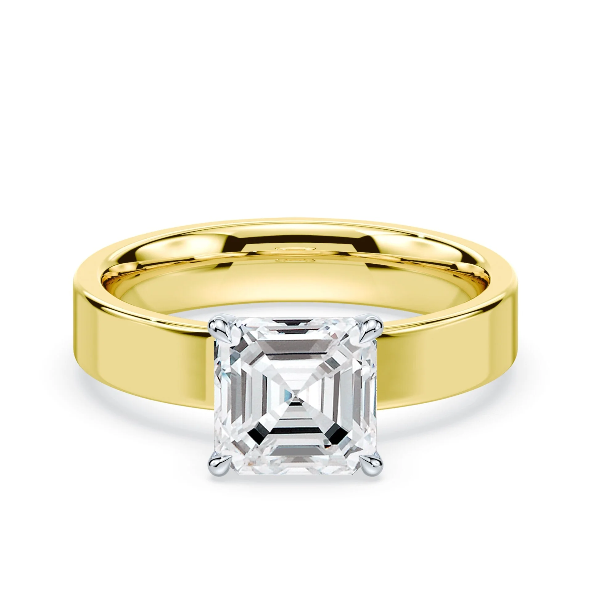 Asscher Low Profile Wide Solitaire