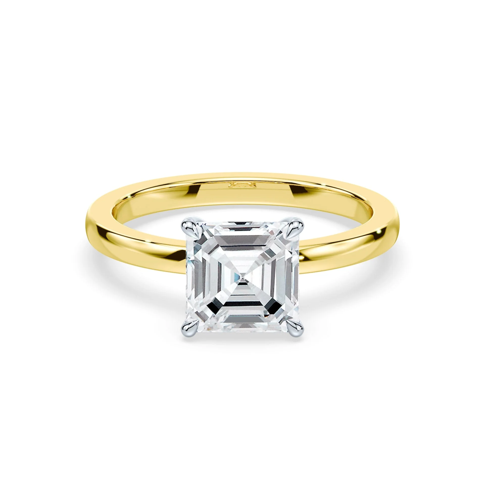 Asscher Cut Low Profile Ring
