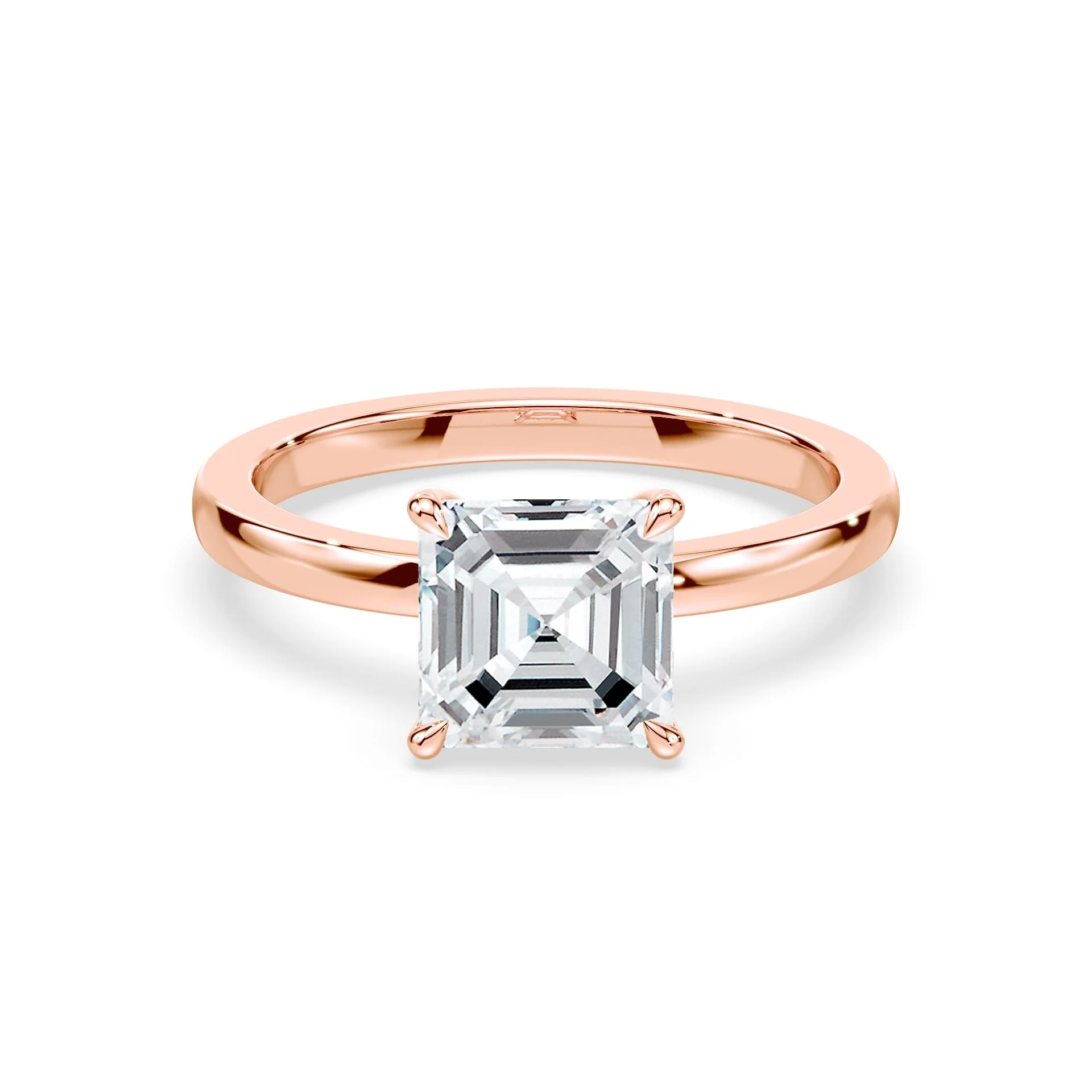 Asscher Cut Low Profile Ring