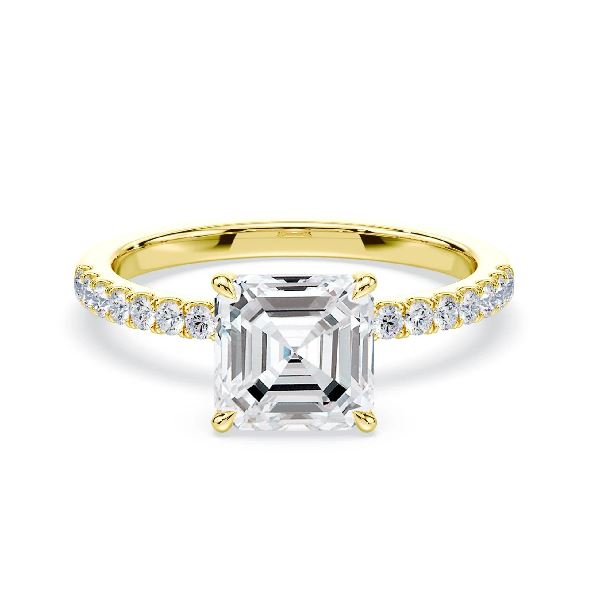 Asscher Pave Engagement Ring