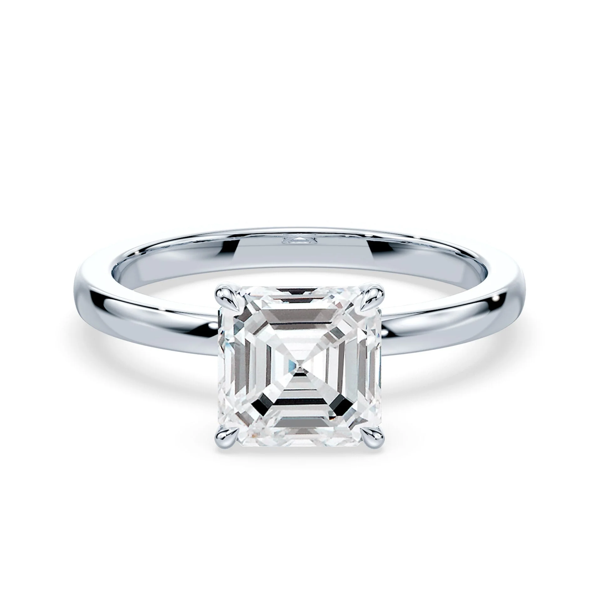 Asscher Solitaire Engagement Ring
