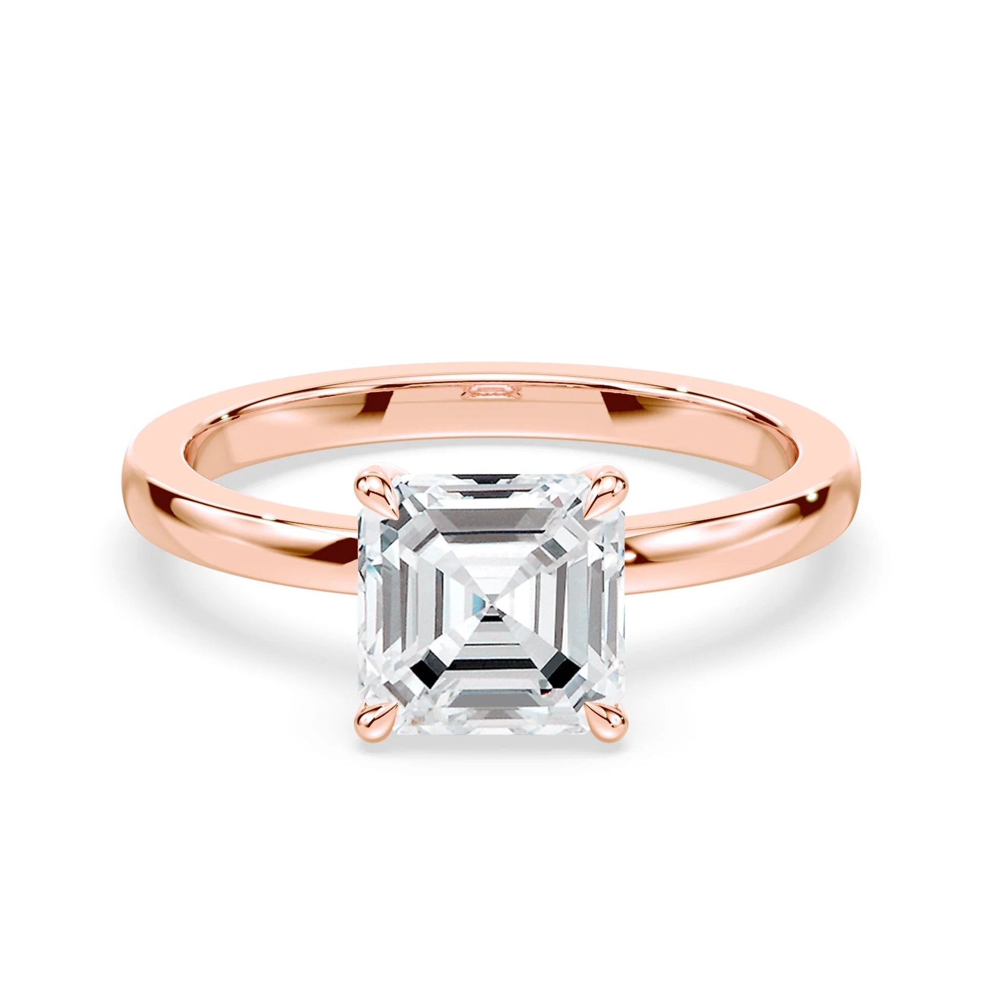 Asscher Cut Low Profile Hidden Halo