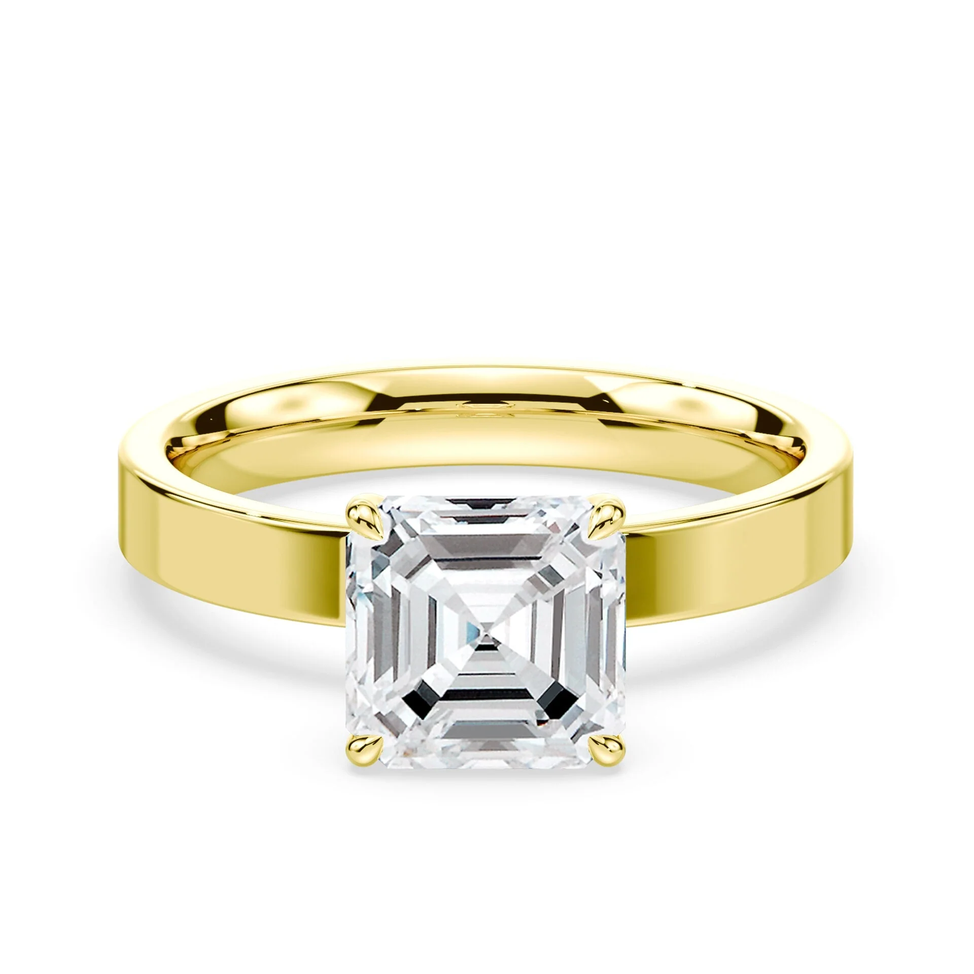 Asscher Wide Solitaire Ring