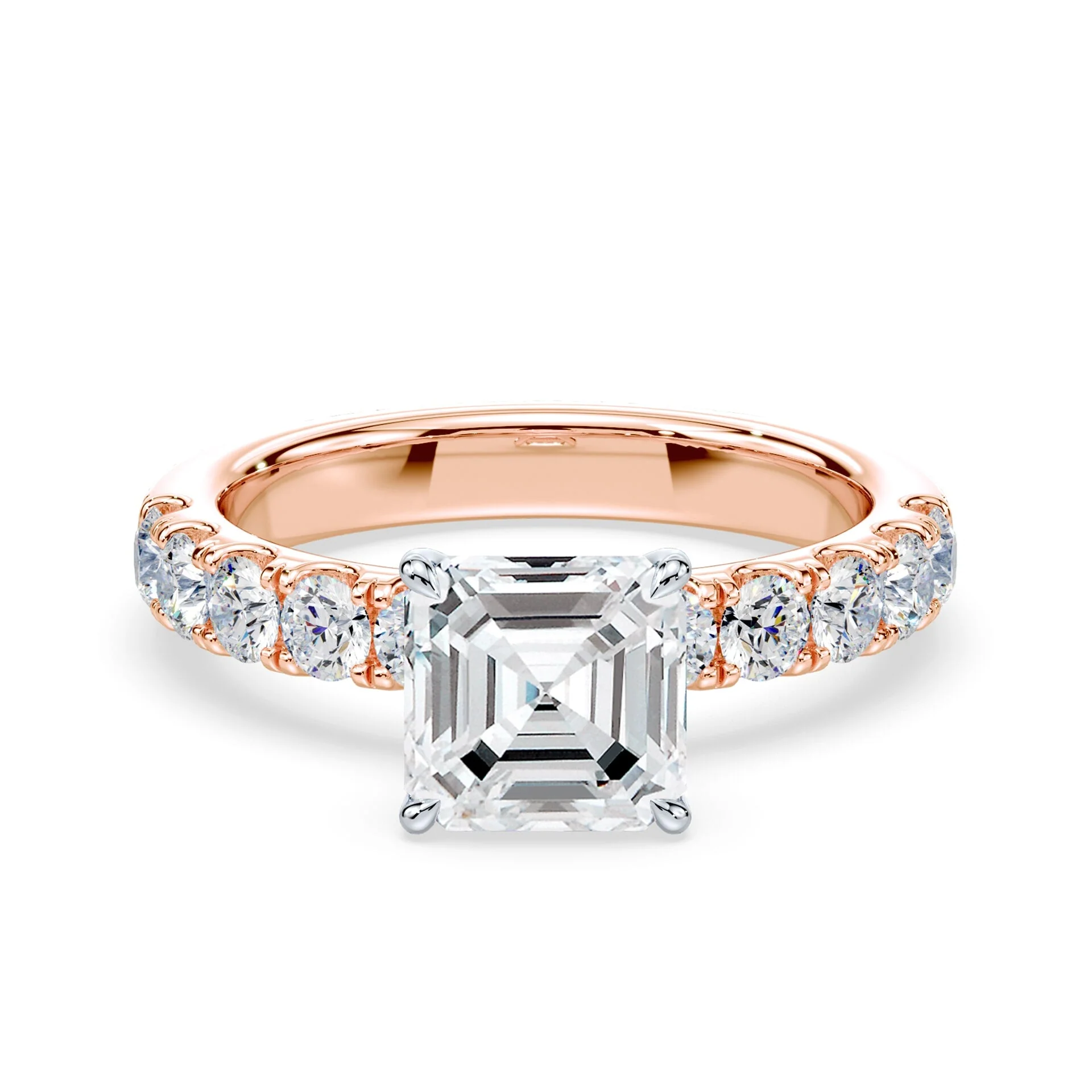 Asscher Cut Wide Pave Ring