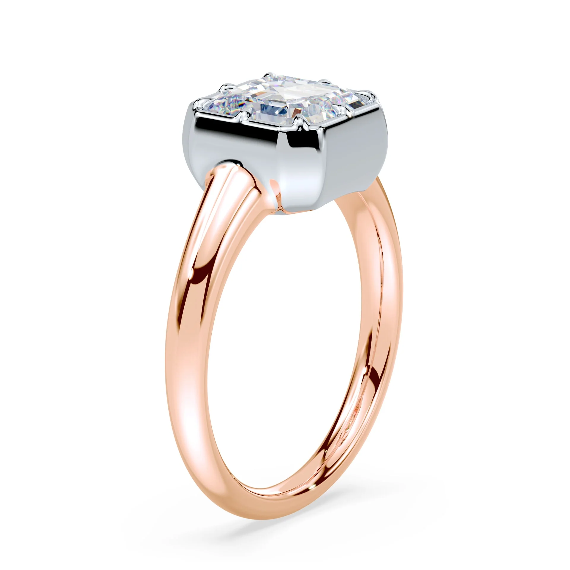 Asscher Cut Button Back Ring - Image 2
