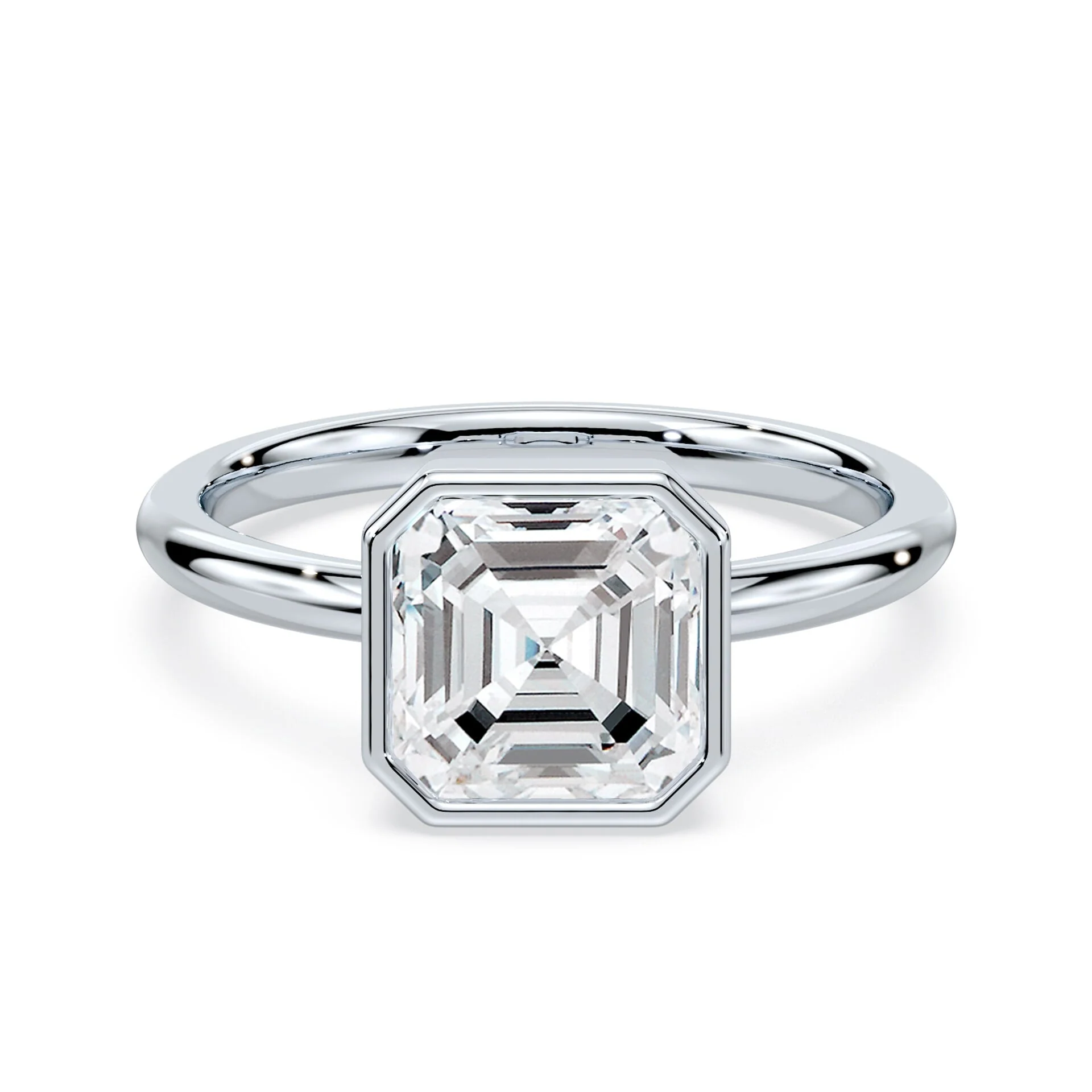 Asscher Cut Low Bezel Ring