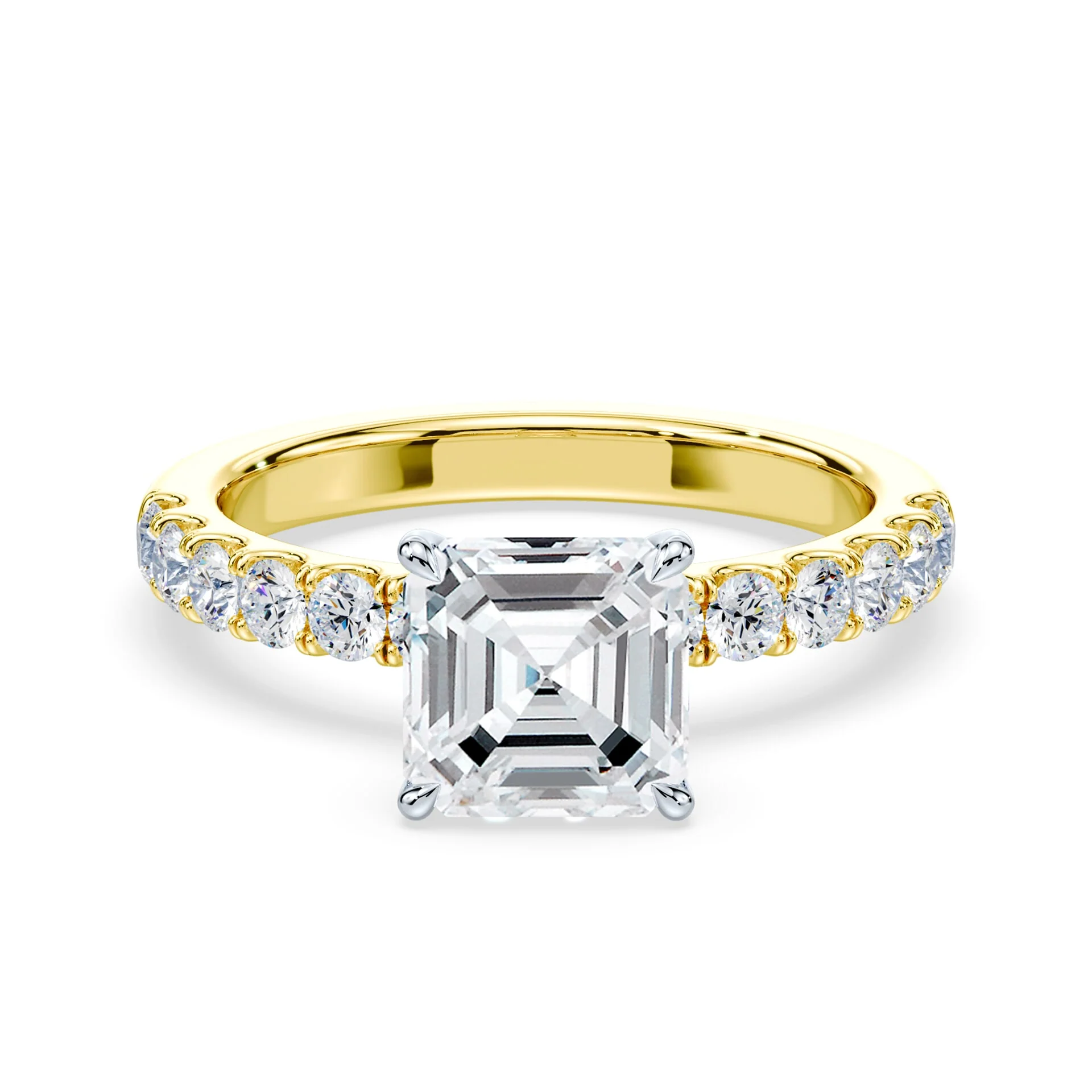 Asscher Cut Allover Pave Medium Band Ring