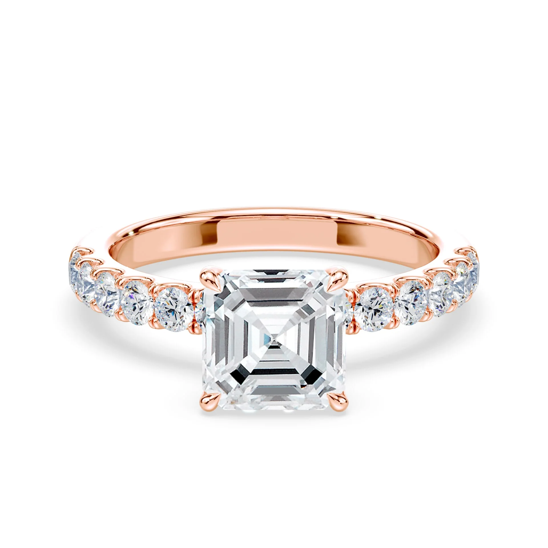 Asscher Cut Allover Pave Medium Band Ring