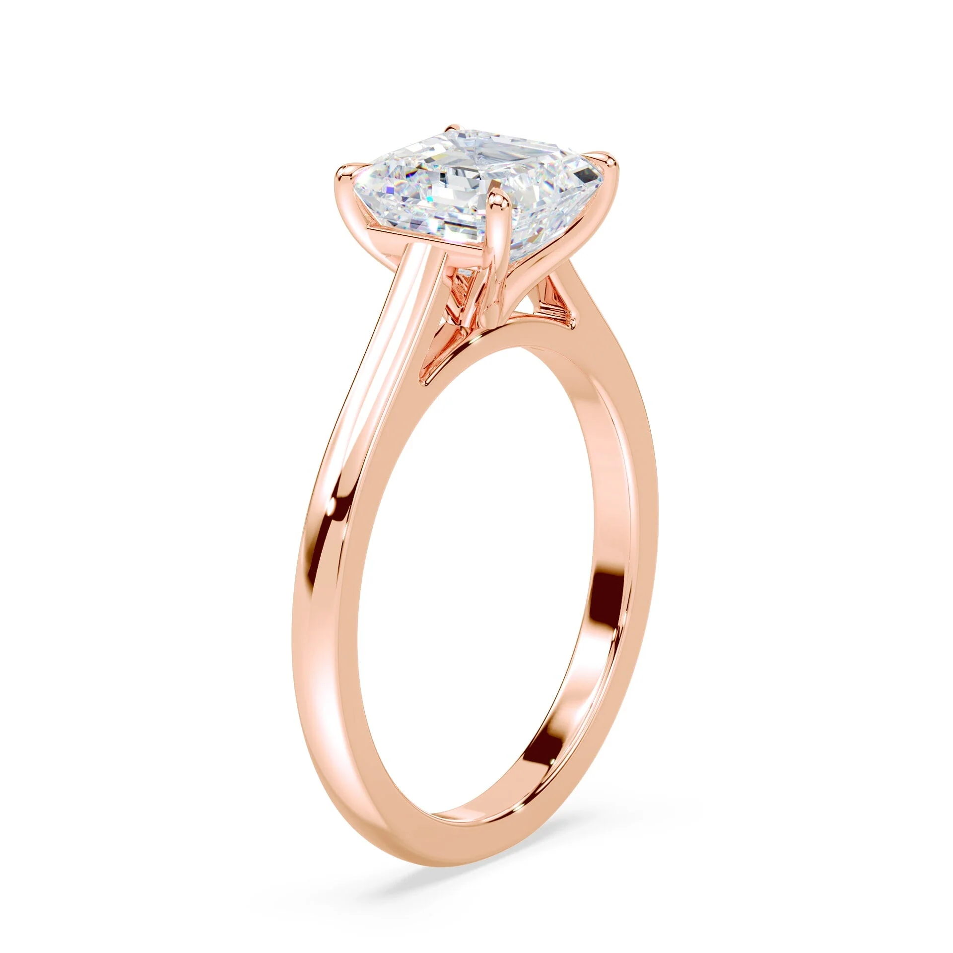 Asscher Cut Sleek Cathedral Ring - Image 2