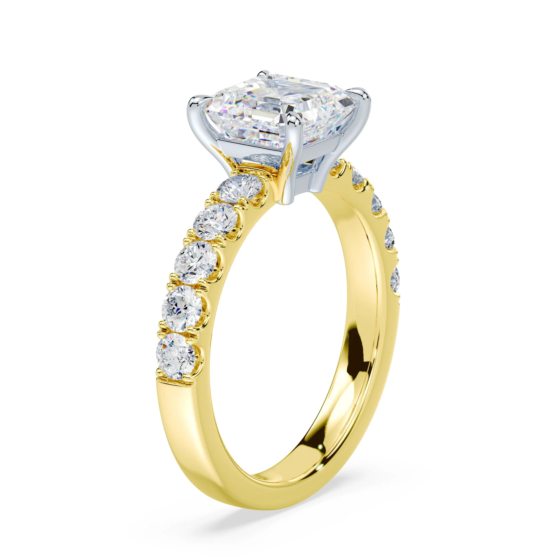 Asscher Low Profile Wide Pave Ring - Image 2
