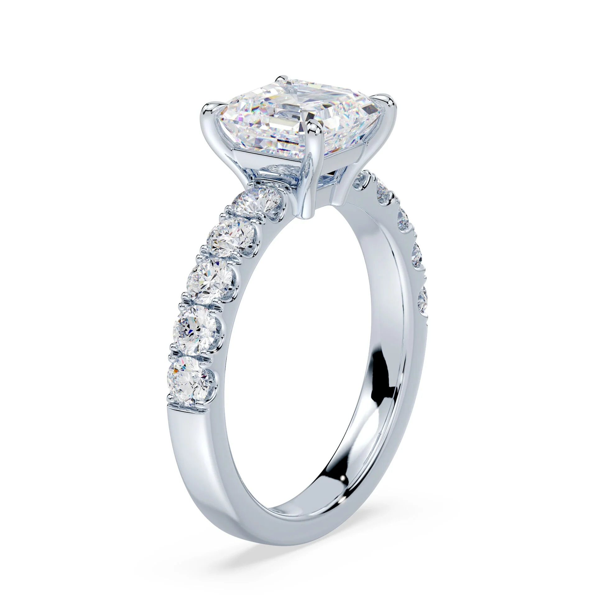 Asscher Low Profile Wide Pave Ring - Image 2