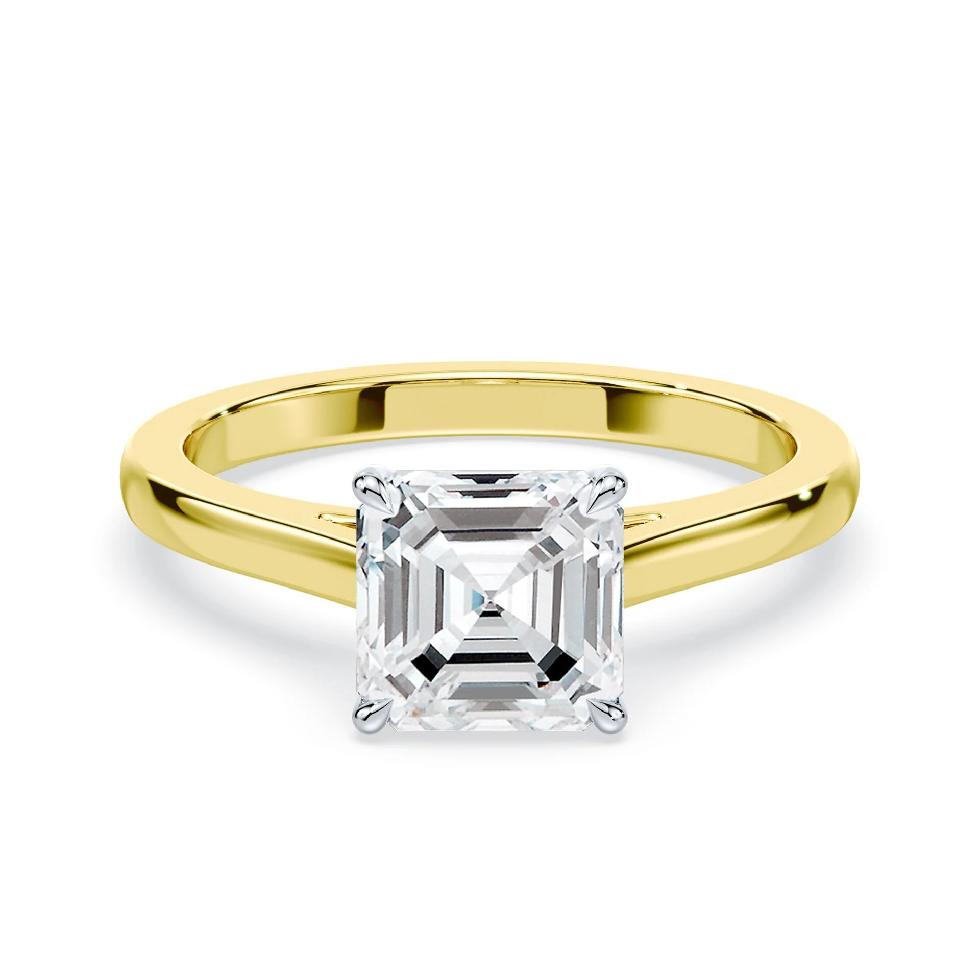 Asscher Cut Cathedral Ring