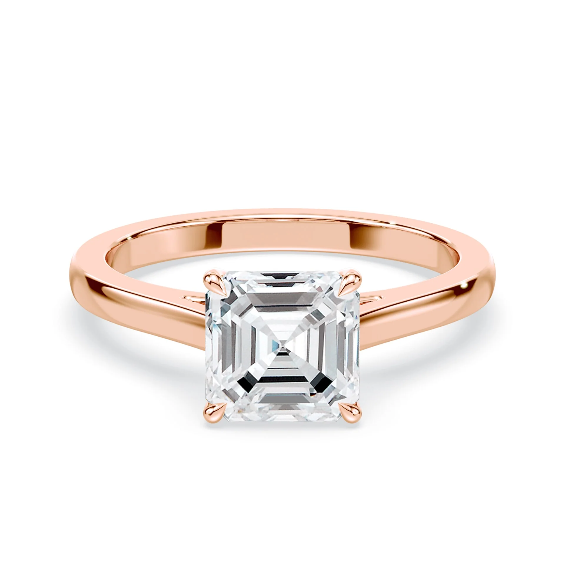 Asscher Cut Cathedral Ring