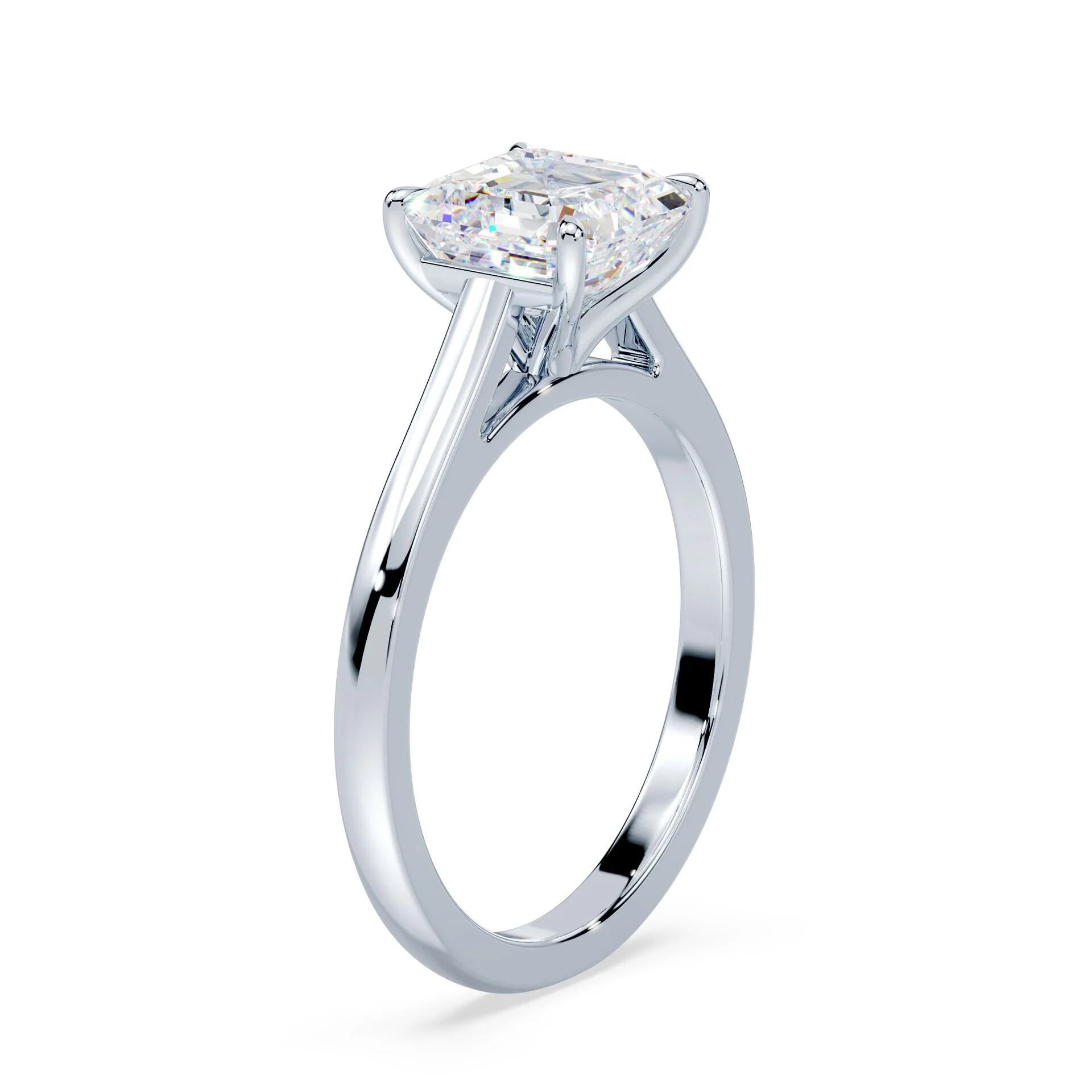 Asscher Cut Cathedral Ring - Image 2