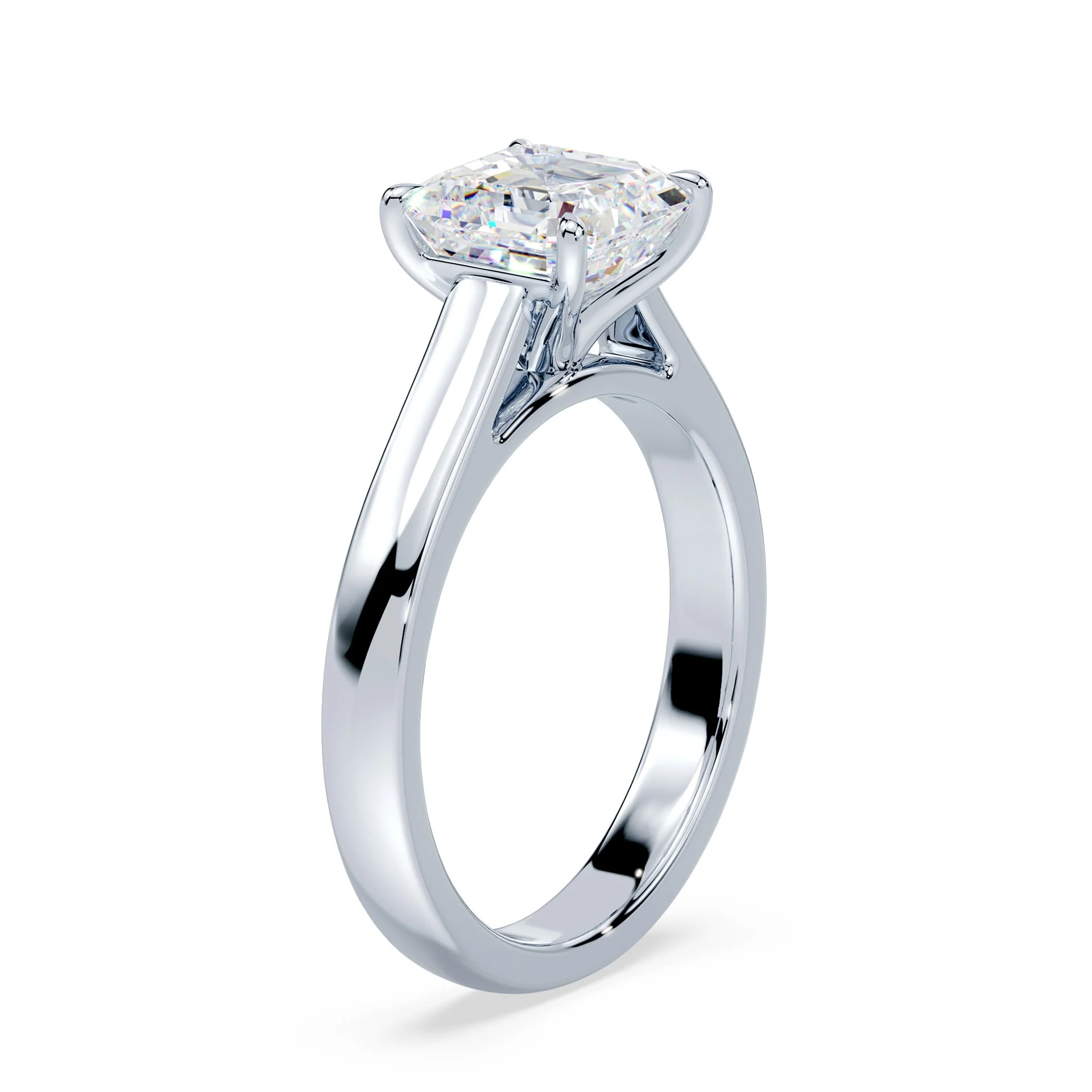 Asscher Cut Wide Cathedral Ring - Image 2