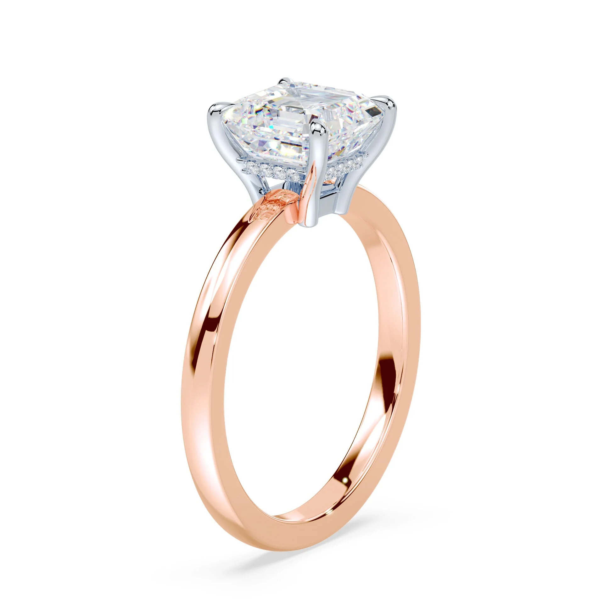 Asscher Cut Low Profile Hidden Halo - Image 2