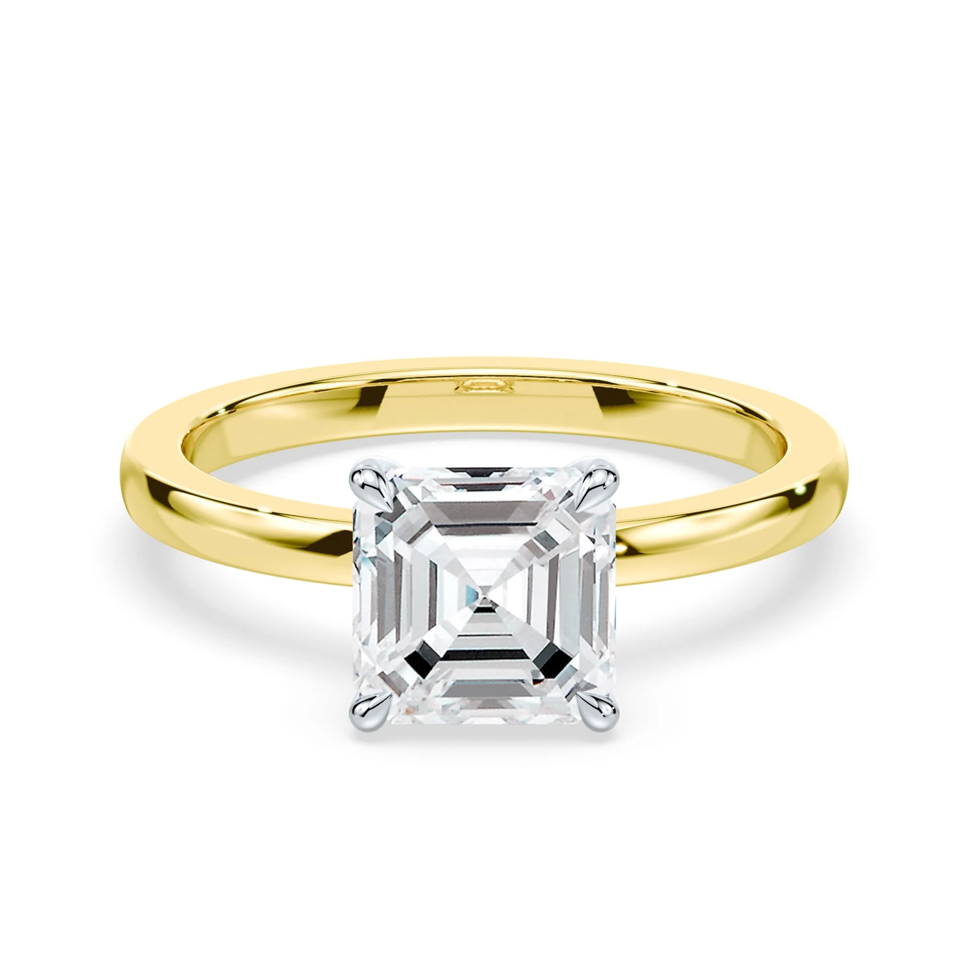 Asscher Cut Low Profile Hidden Halo