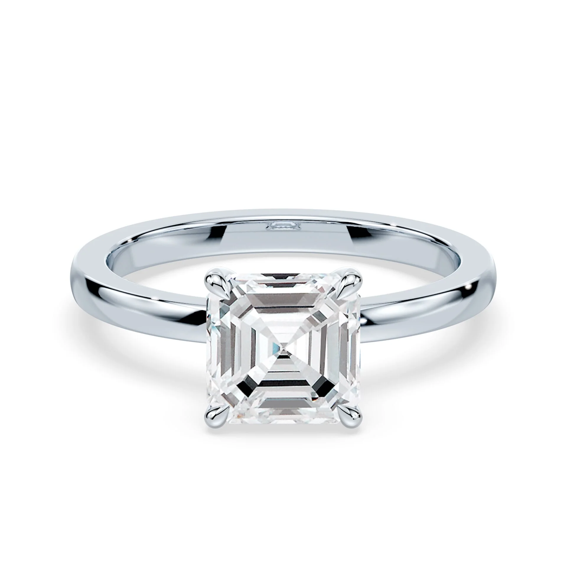 Asscher Cut Low Profile Hidden Halo