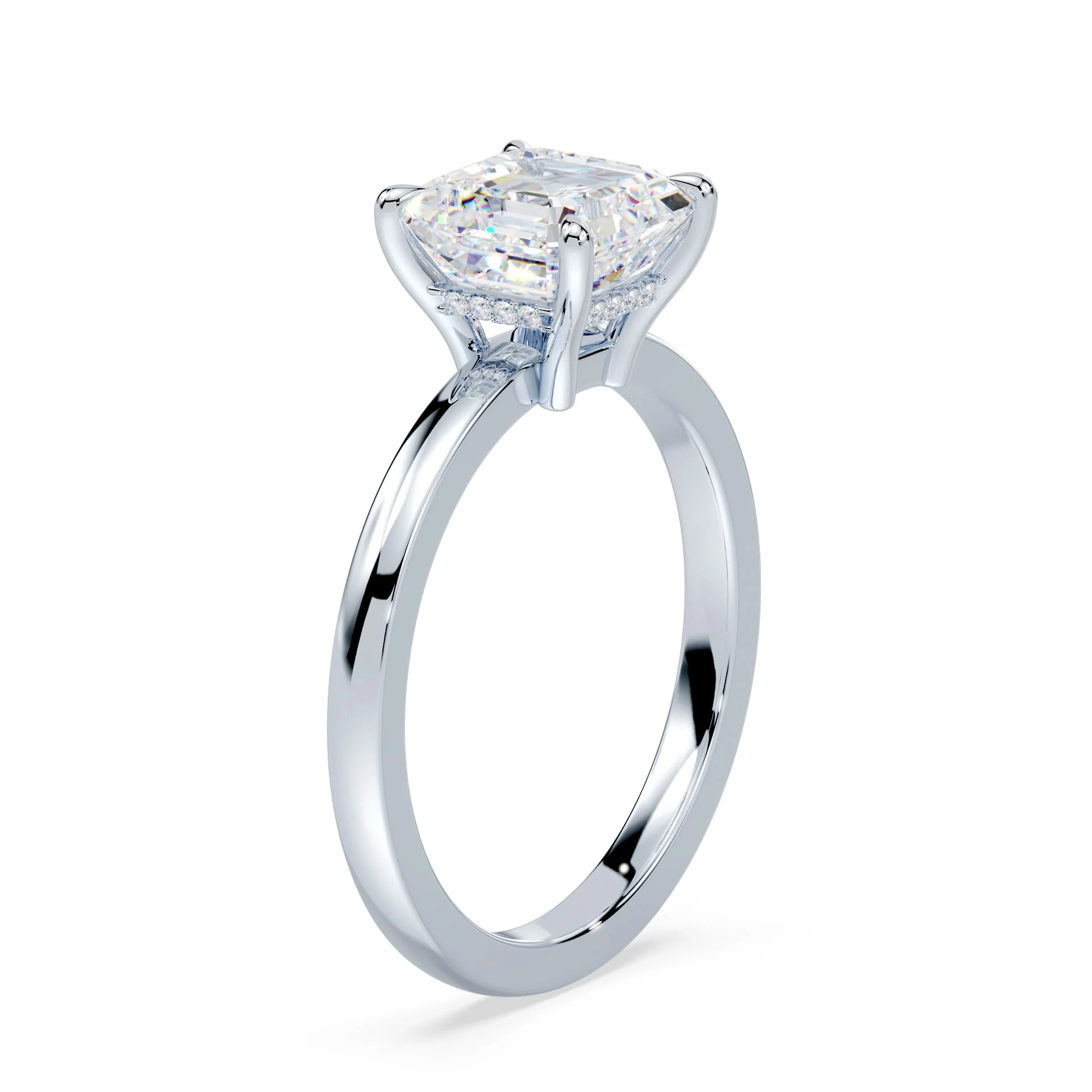 Asscher Cut Low Profile Hidden Halo - Image 2