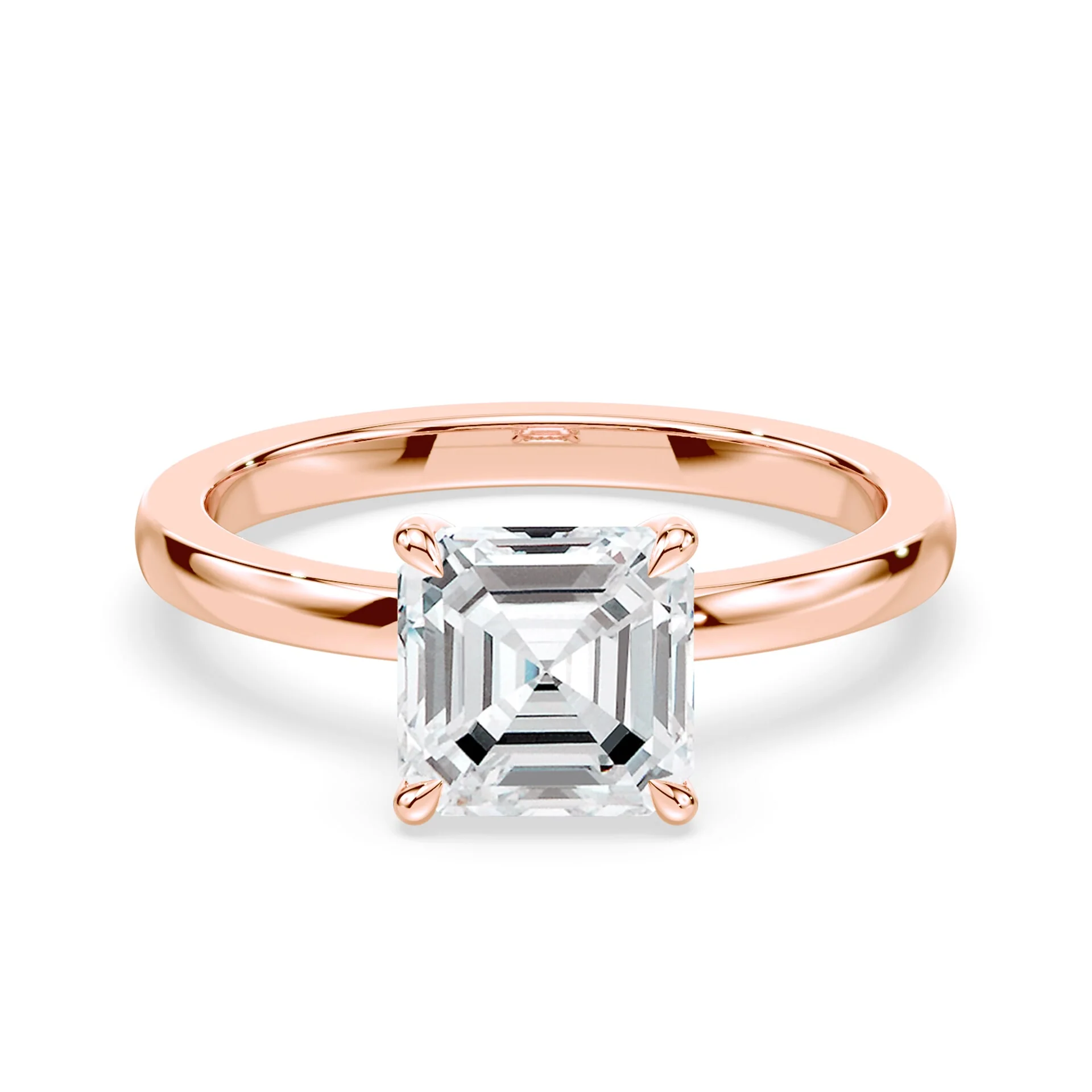 Asscher Cut Low Profile Hidden Halo