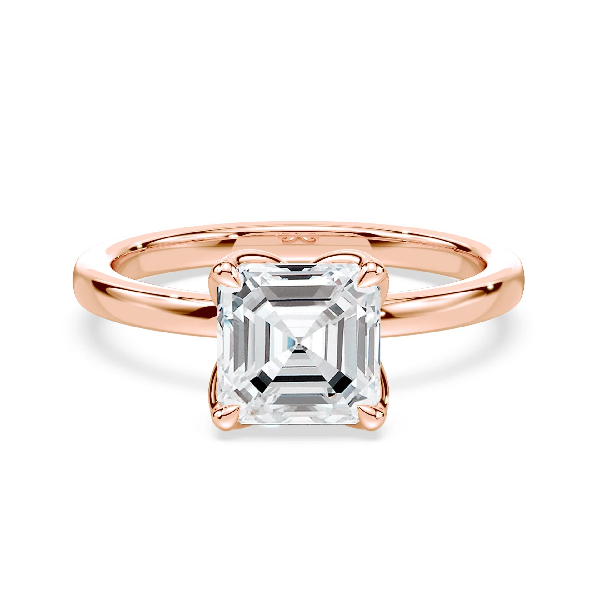 Asscher Cut Tulip Engagement Ring