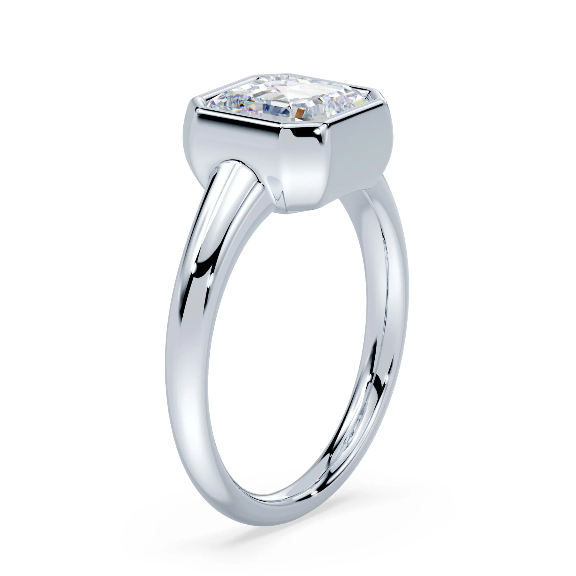 Asscher Cut Low Wide Bezel Ring - Image 2
