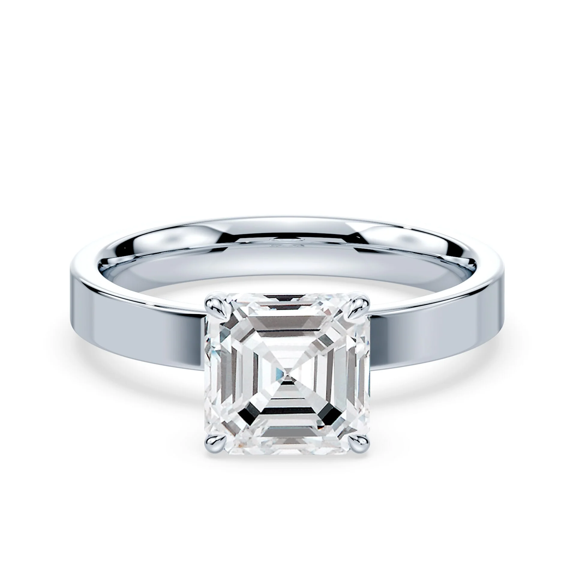 Asscher Wide Solitaire Ring