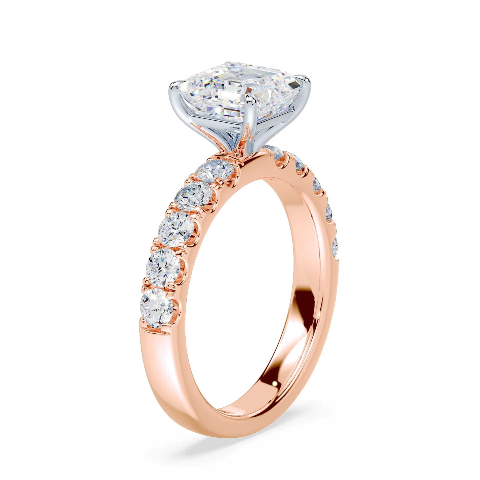 Asscher Cut Wide Pave Ring - Image 2