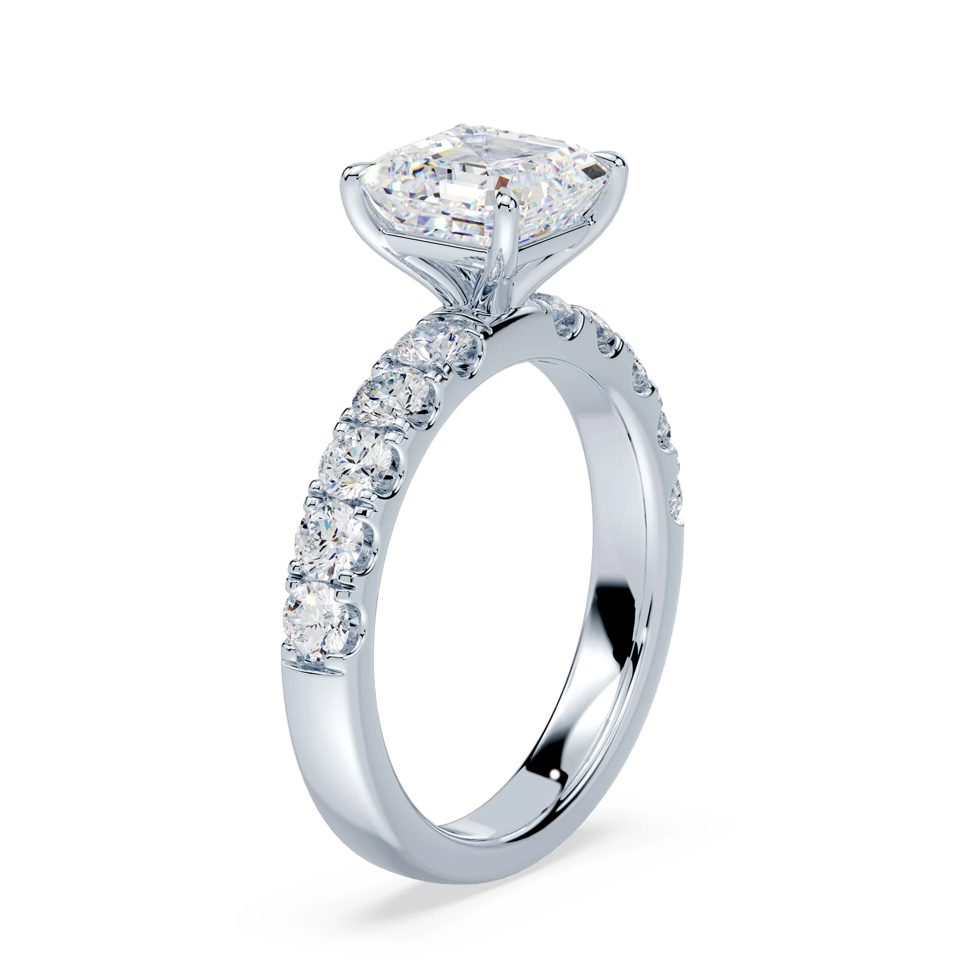 Asscher Cut Wide Pave Ring - Image 2