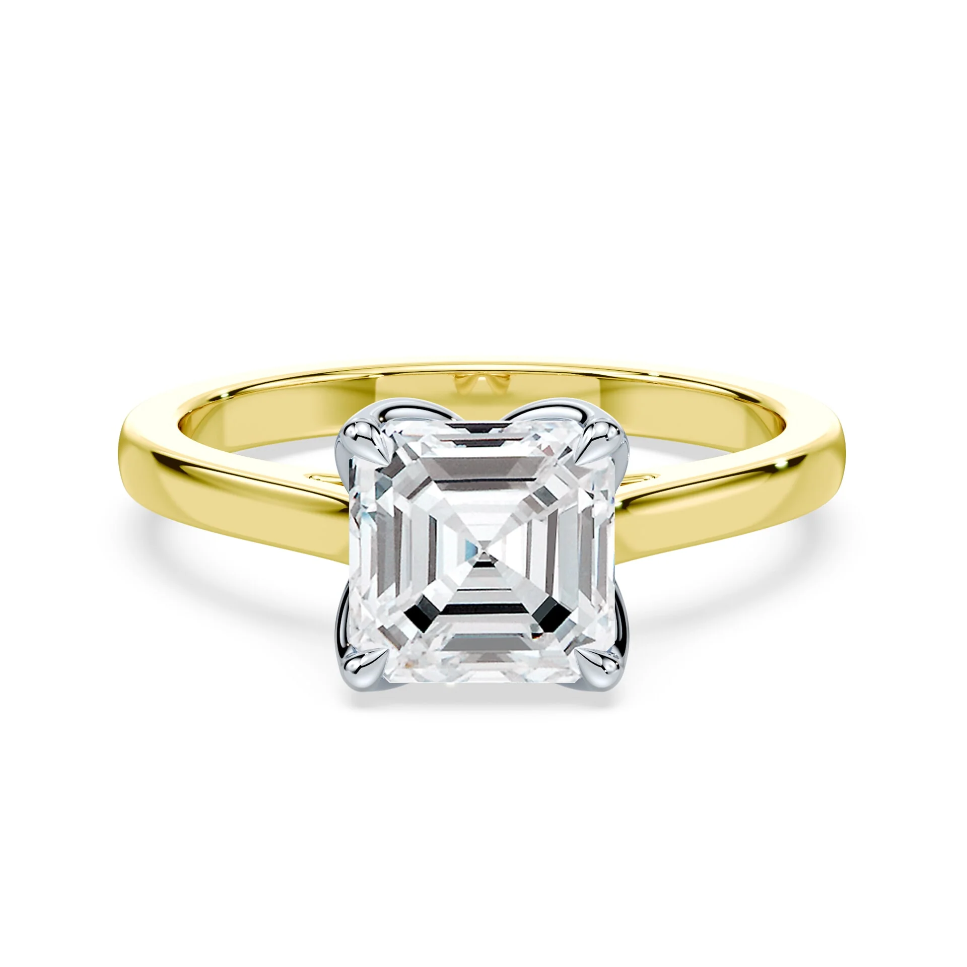 Asscher Tulip Cathedral Ring