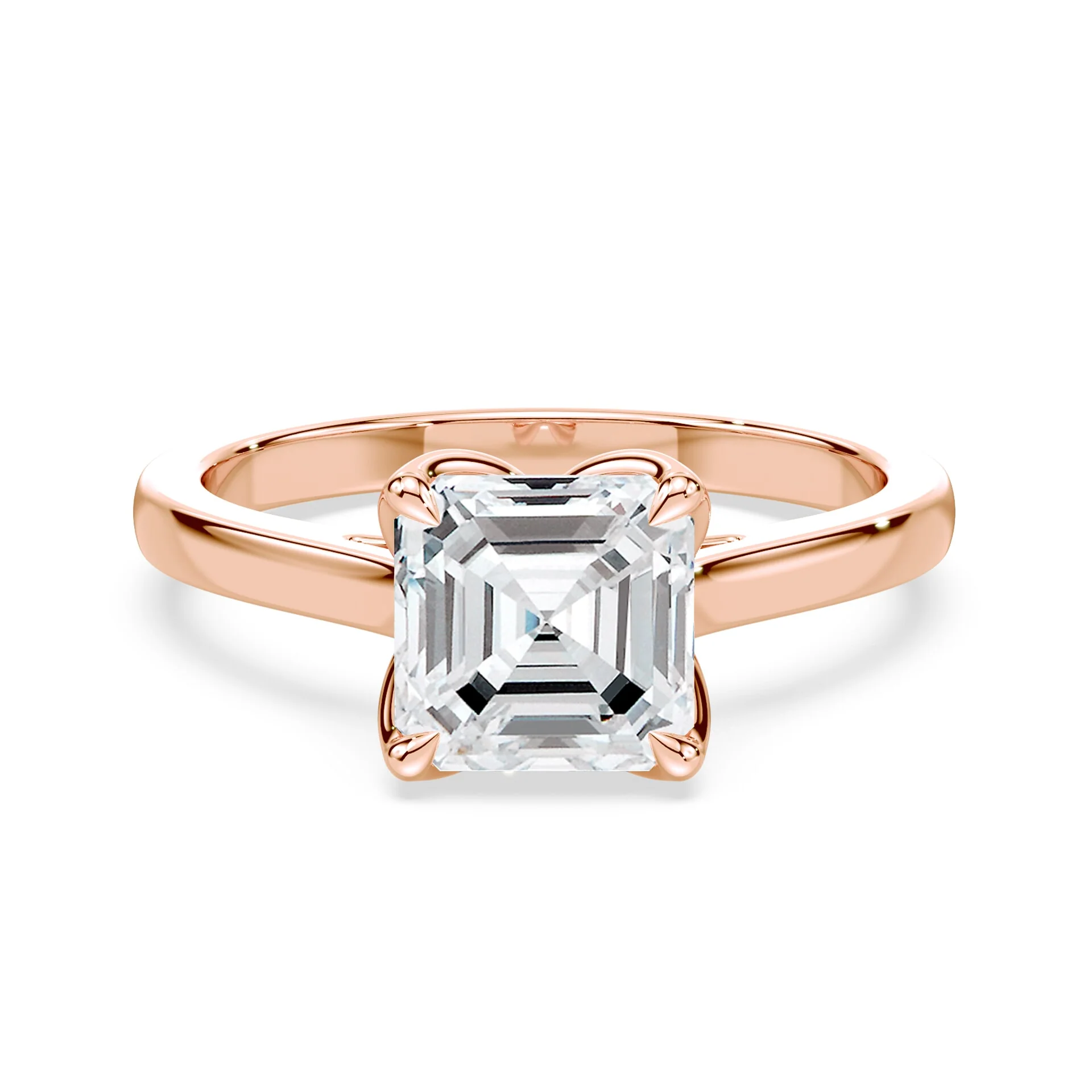 Asscher Tulip Cathedral Ring
