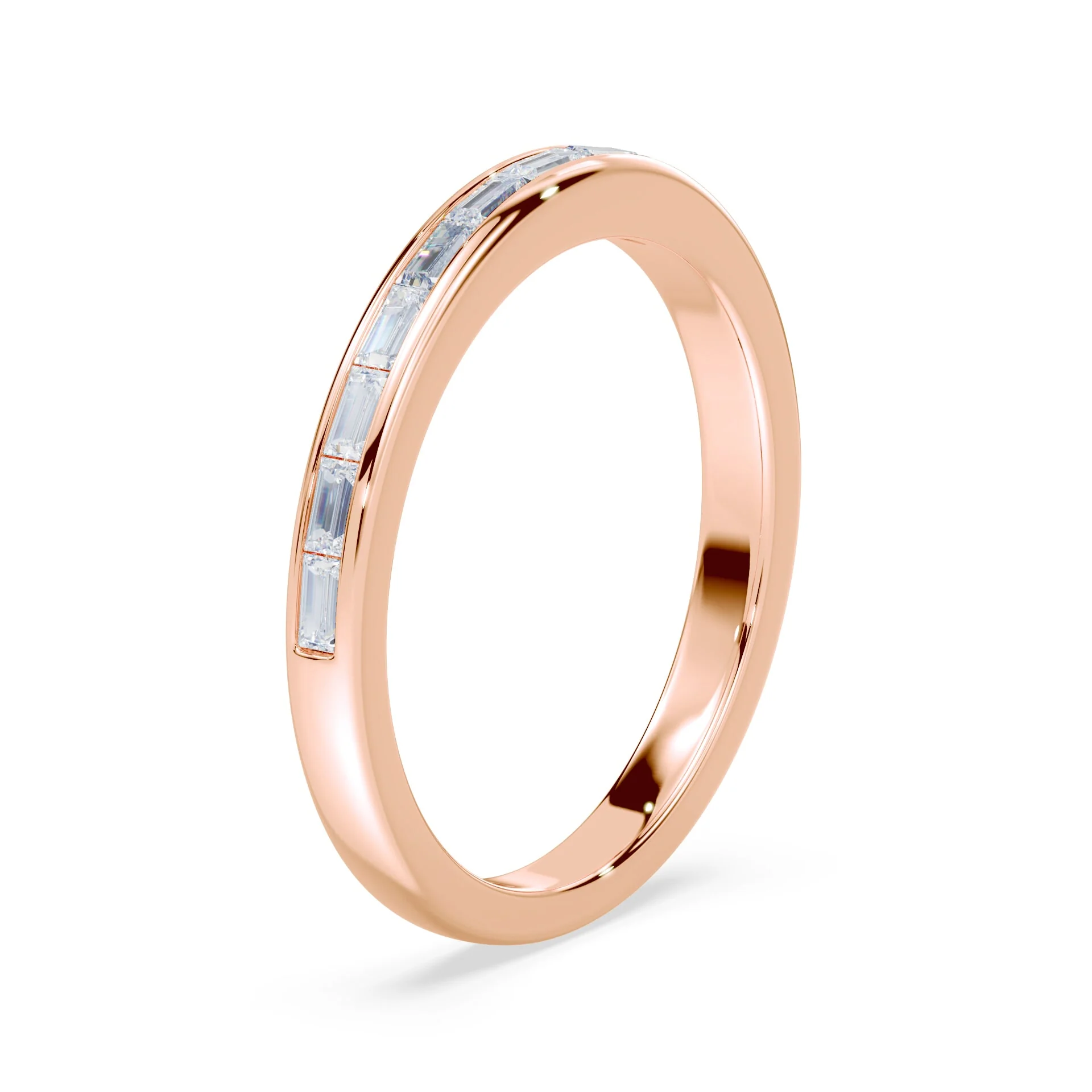 Channel Set Lab Diamond Baguette Band - Image 2