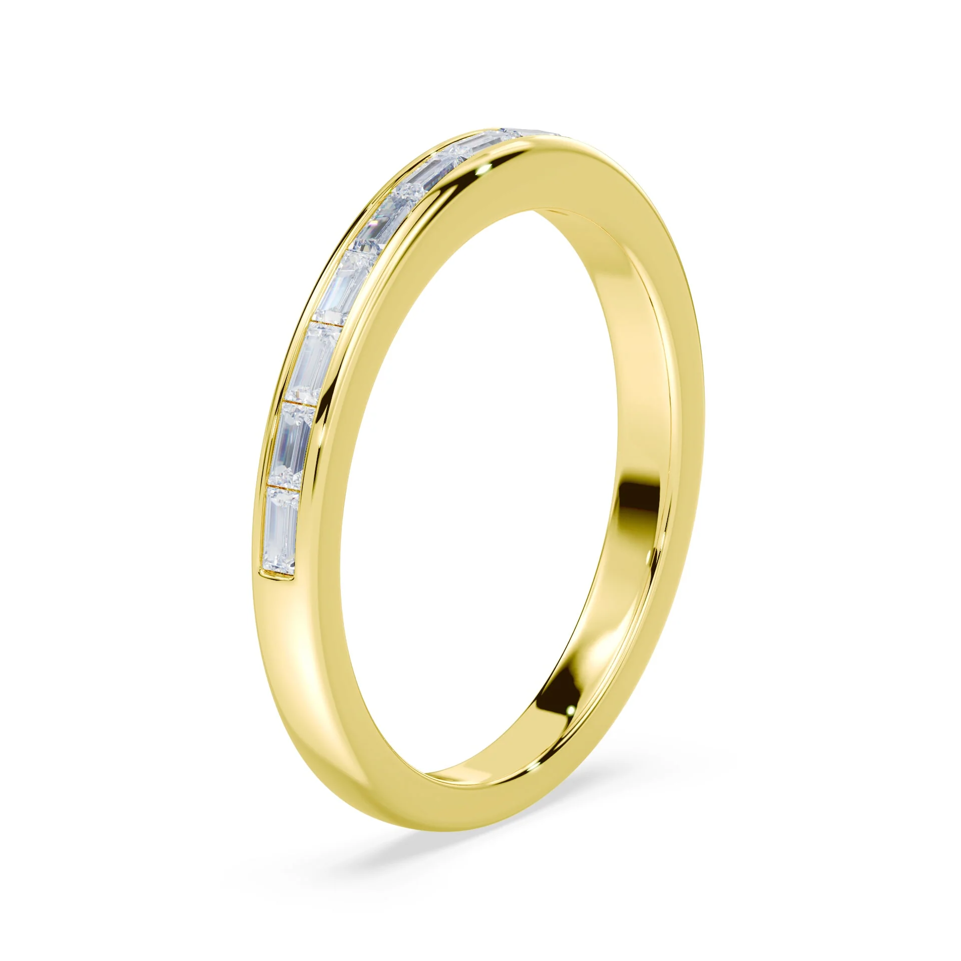 Channel Set Lab Diamond Baguette Band - Image 2
