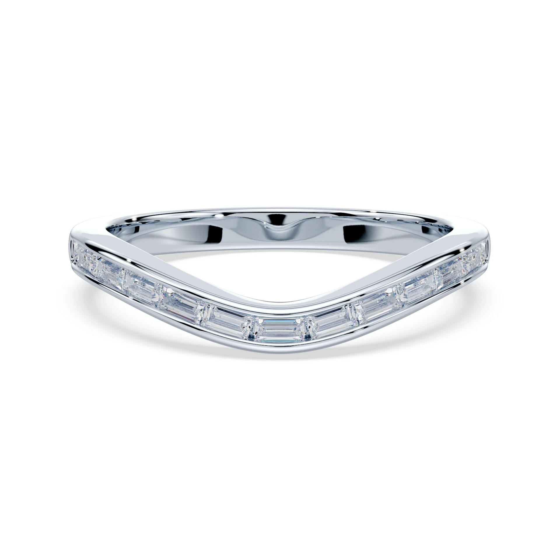 Channel Set Lab Diamond Baguette Contour Band