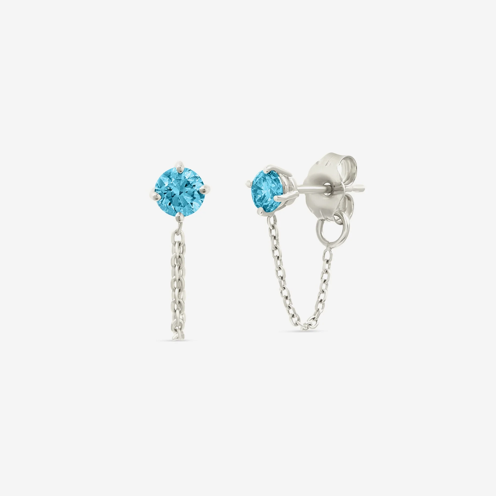 Blue Diamond Chain Studs - Image 2