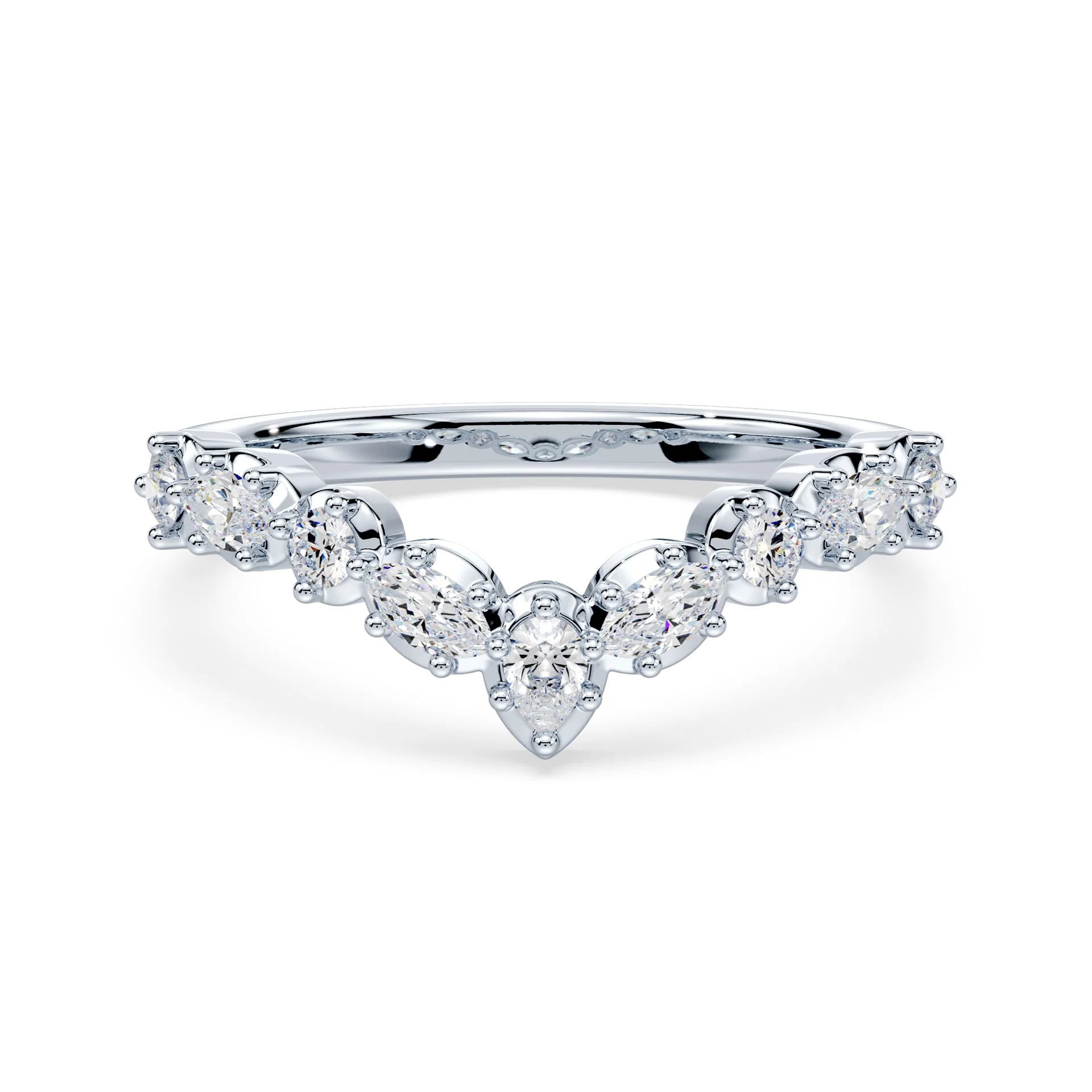 Button Back Diamond Contour Band