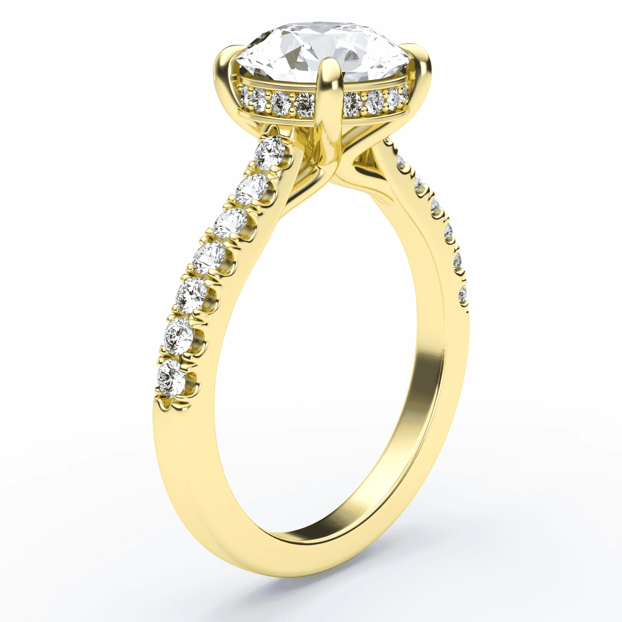 Cathedral Hidden Halo Pave Ring - Image 2