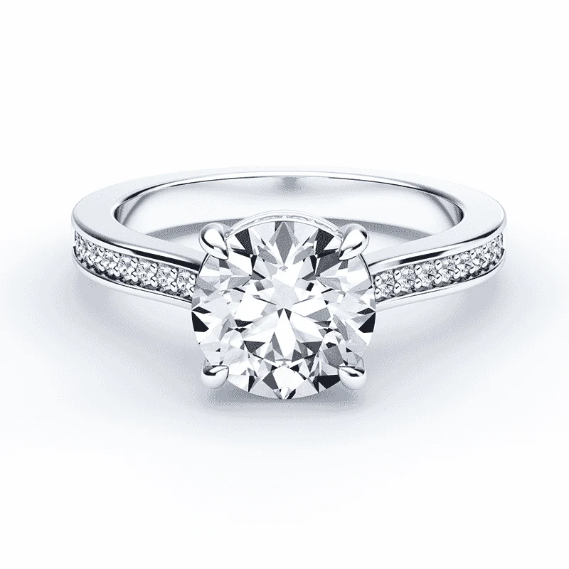 Cathedral Hidden Halo Bead Set Ring