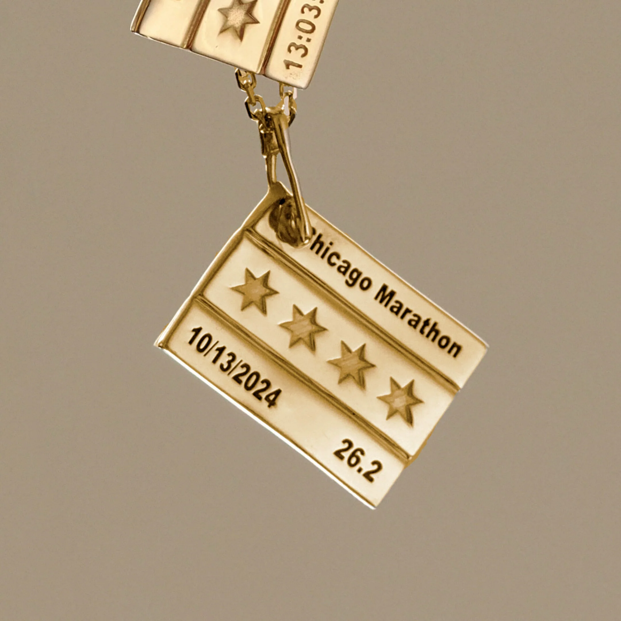 Chicago Marathon Gold Plated Pendant