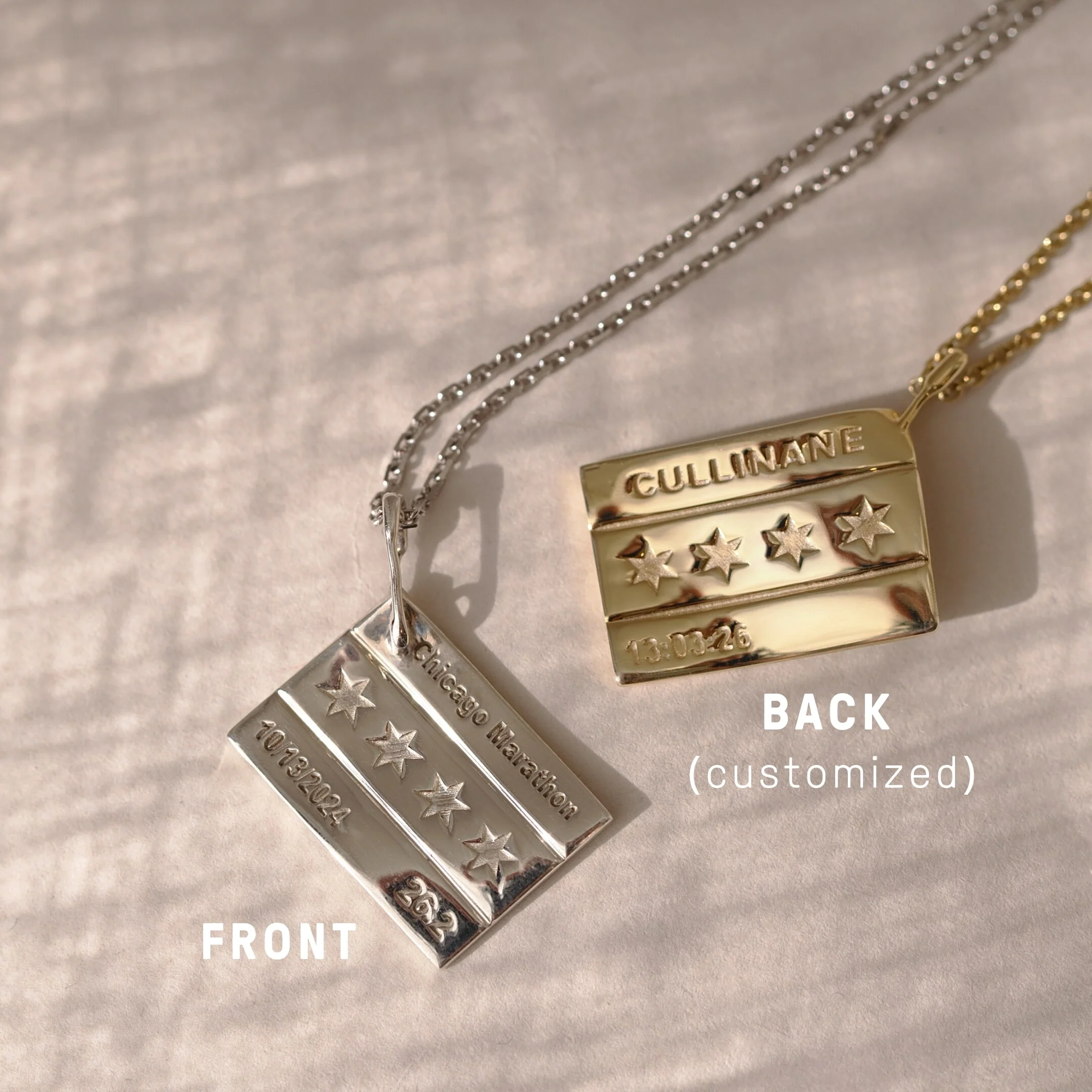 Chicago Marathon Gold Plated Pendant - Image 2
