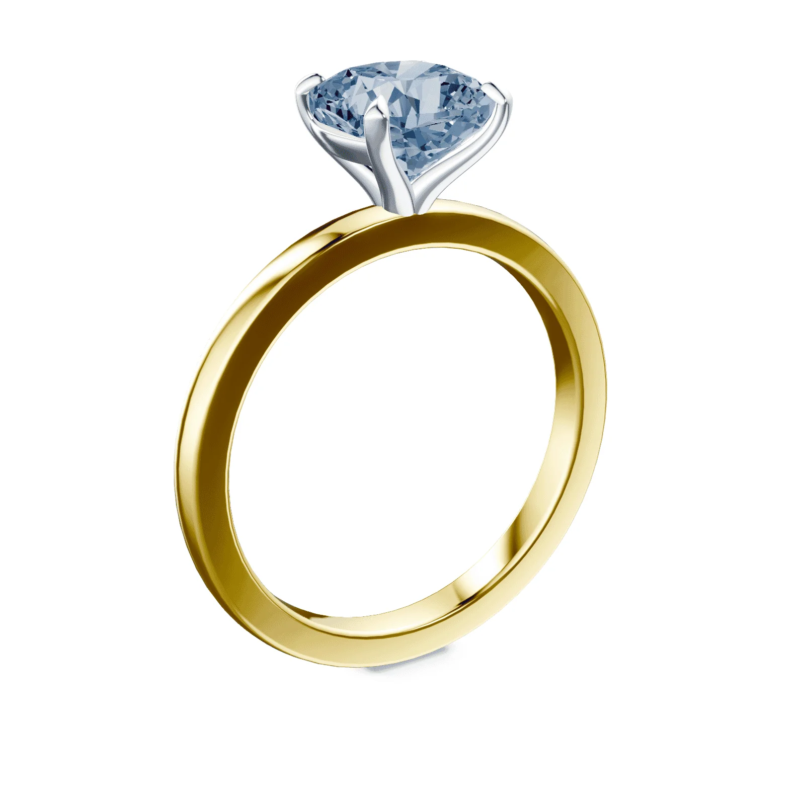 Cushion Cut Blue Diamond Ring - Image 2
