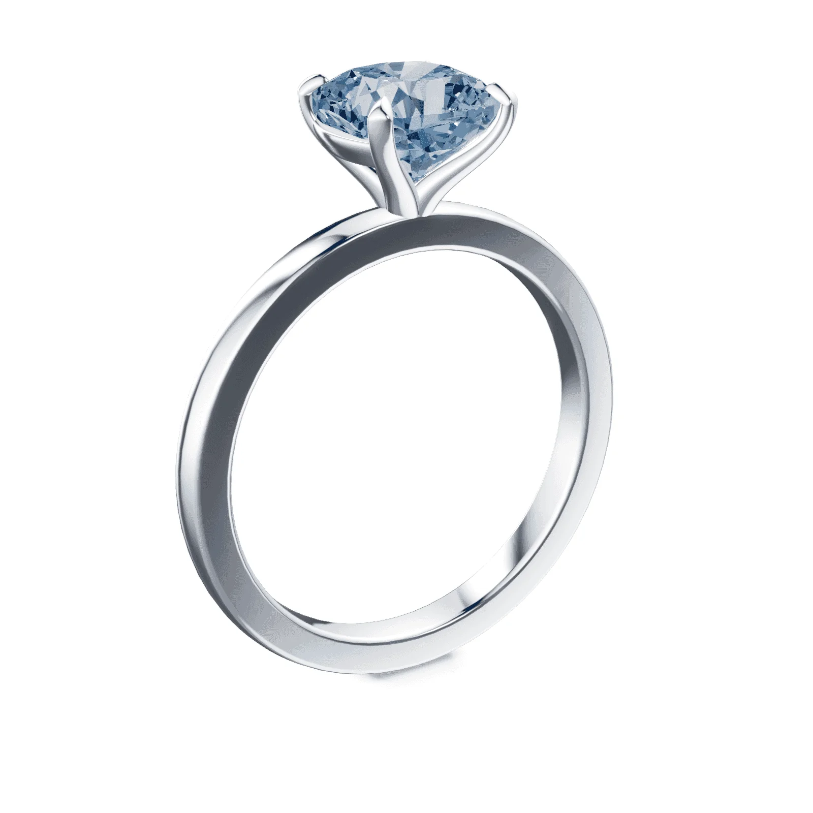 Cushion Cut Blue Diamond Ring - Image 2