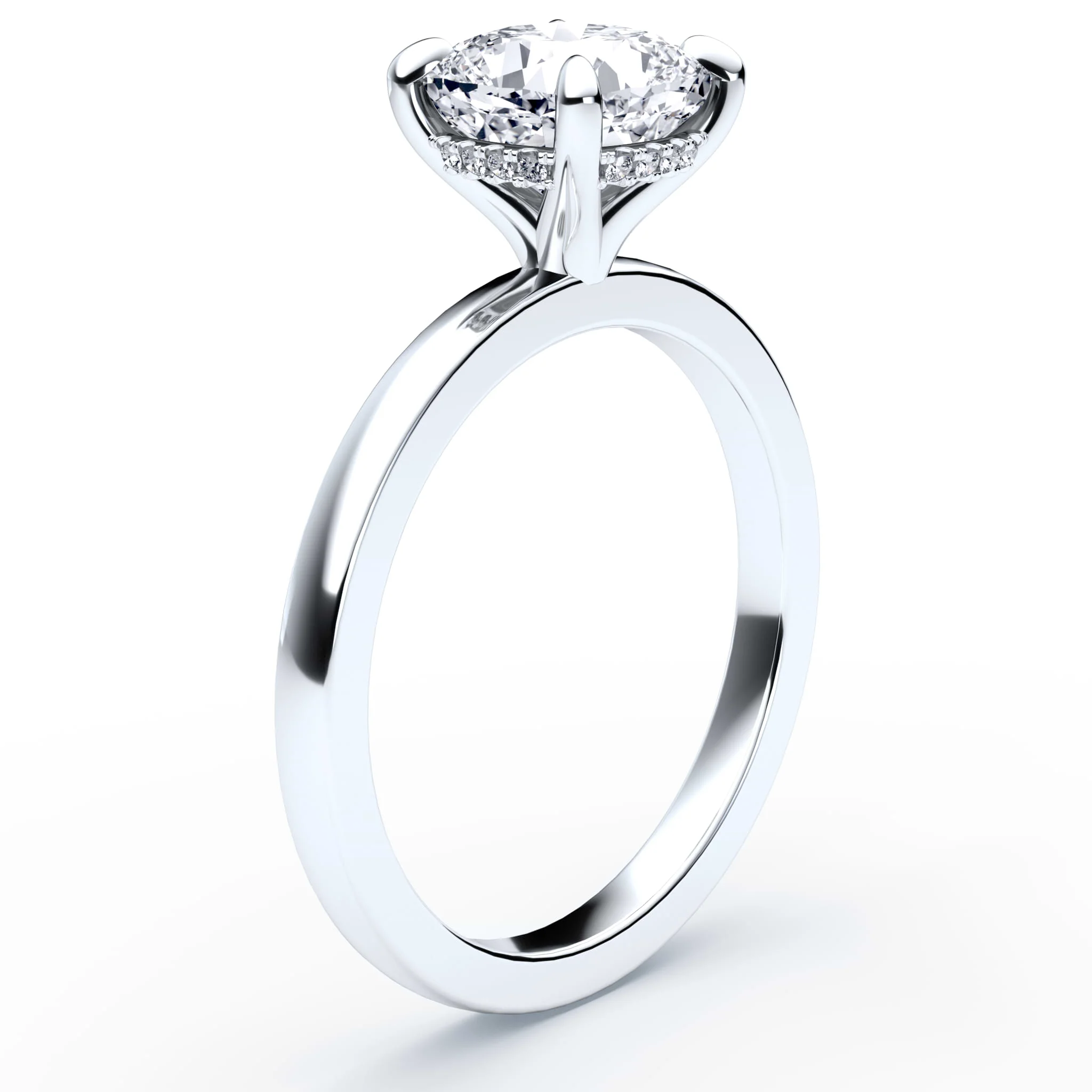 Cushion Hidden Halo Ring - Image 2