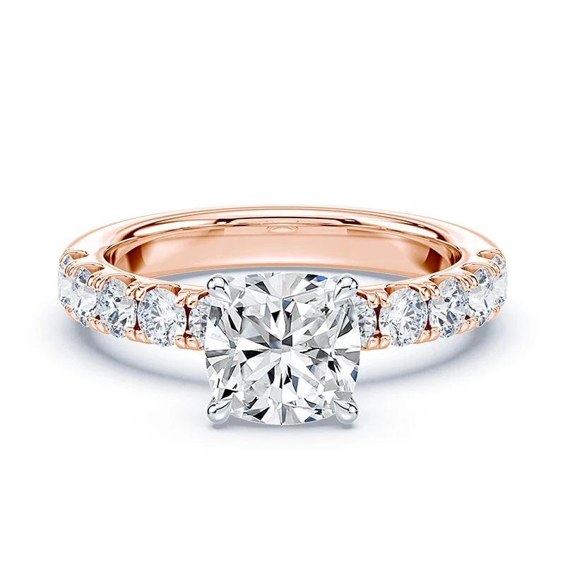 Cushion Hidden Halo Wide Pave