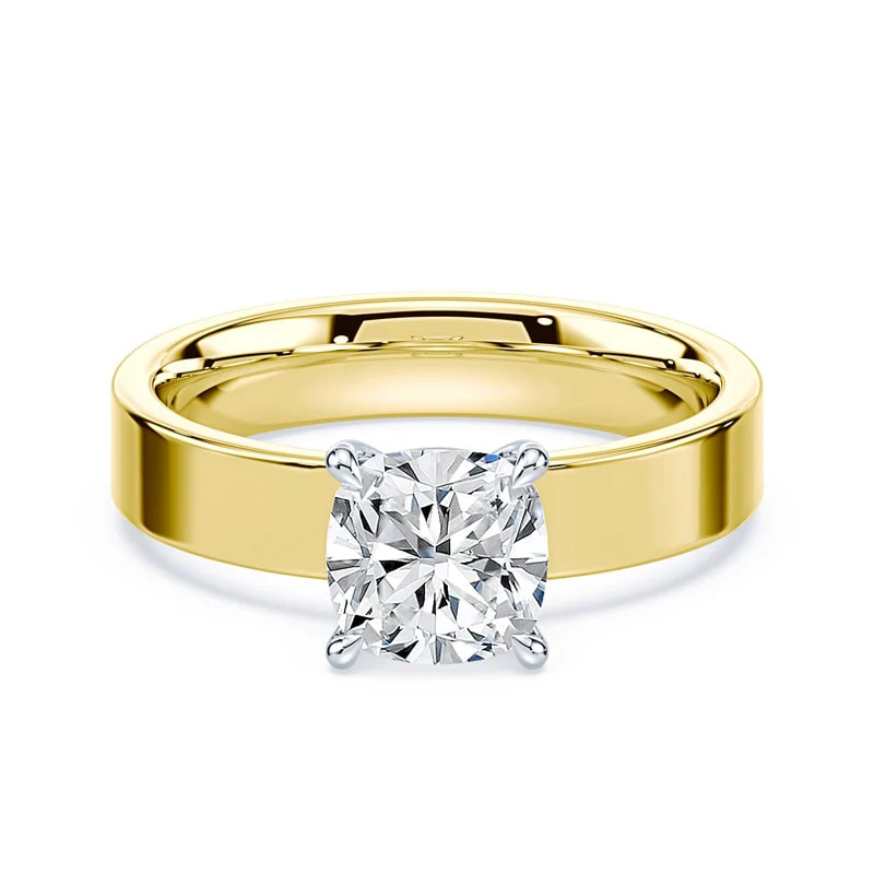 Cushion Low Profile Wide Solitaire