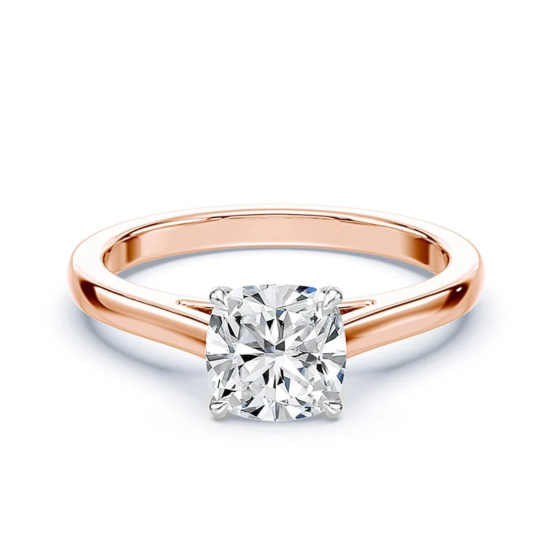 Cushion Sleek Cathedral Ring
