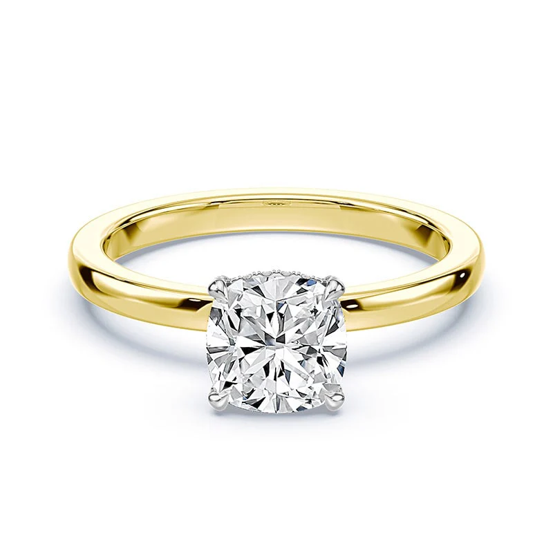 Cushion Pave Prongs Solitaire