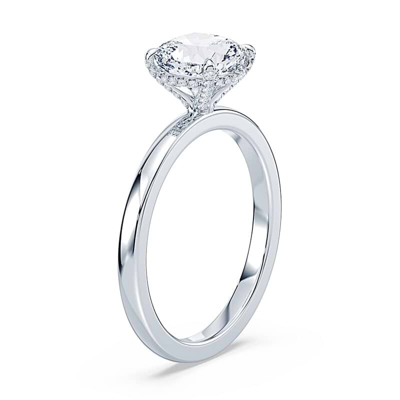 Cushion Pave Prongs Solitaire - Image 2